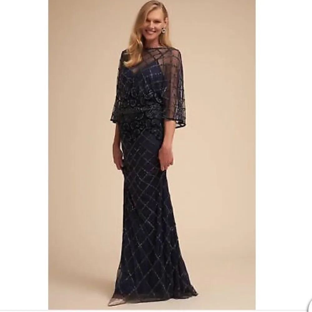 BHLDN Navy Lara Merengue Dress